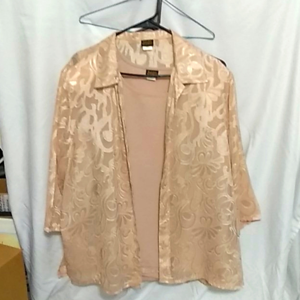 Three-piece pantsuit.